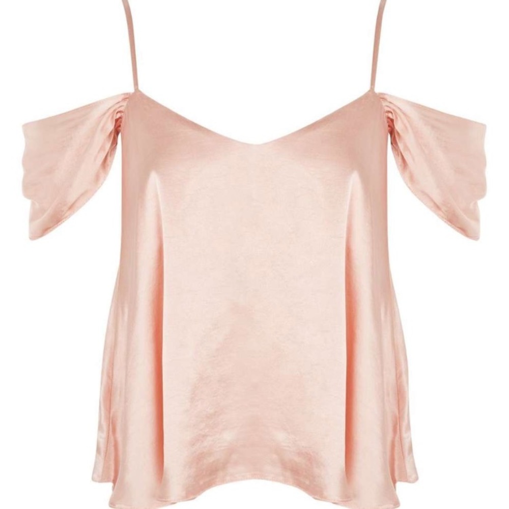 TOPSHOP Cold Shoulder Silk Camisole